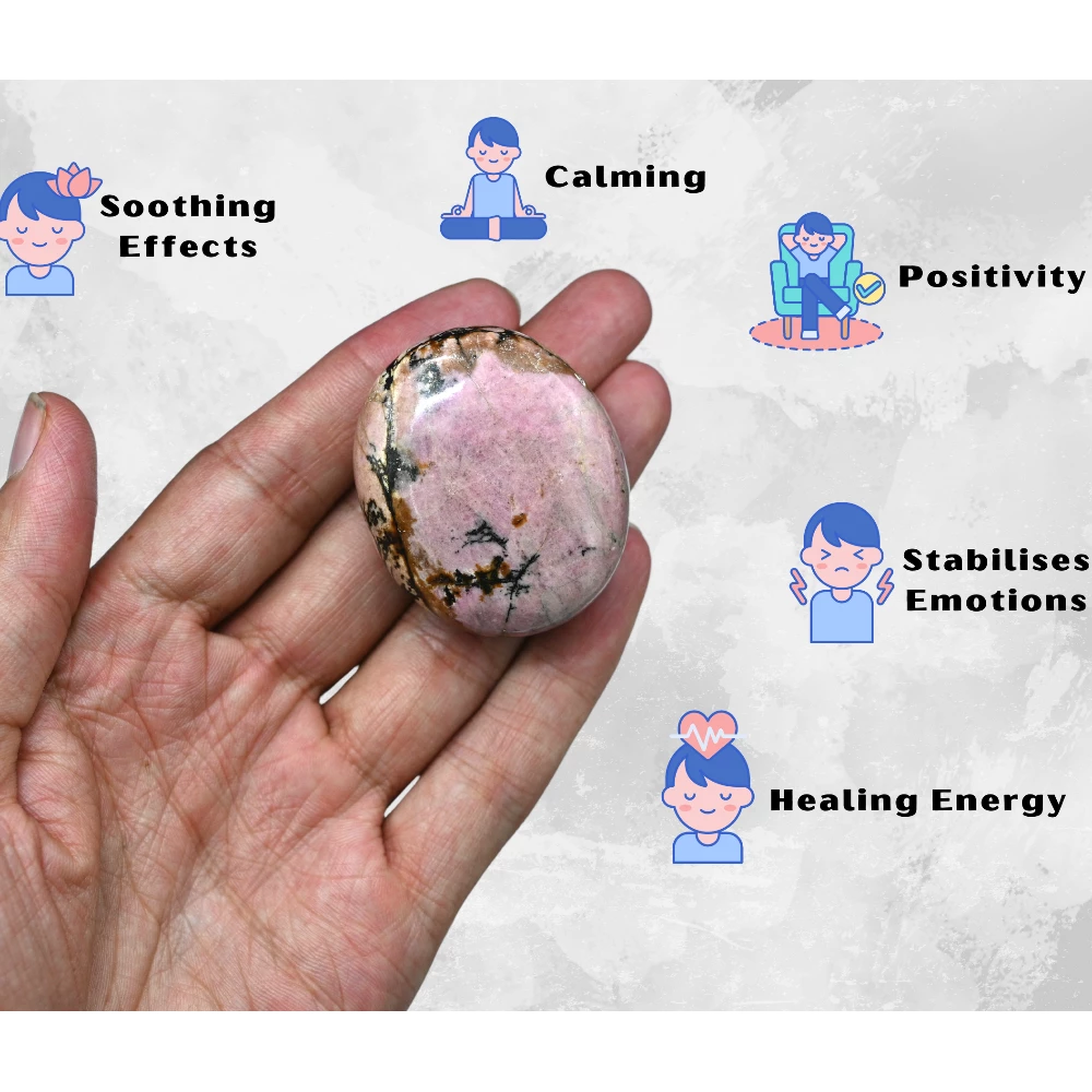 Rhodonite Palm Stone