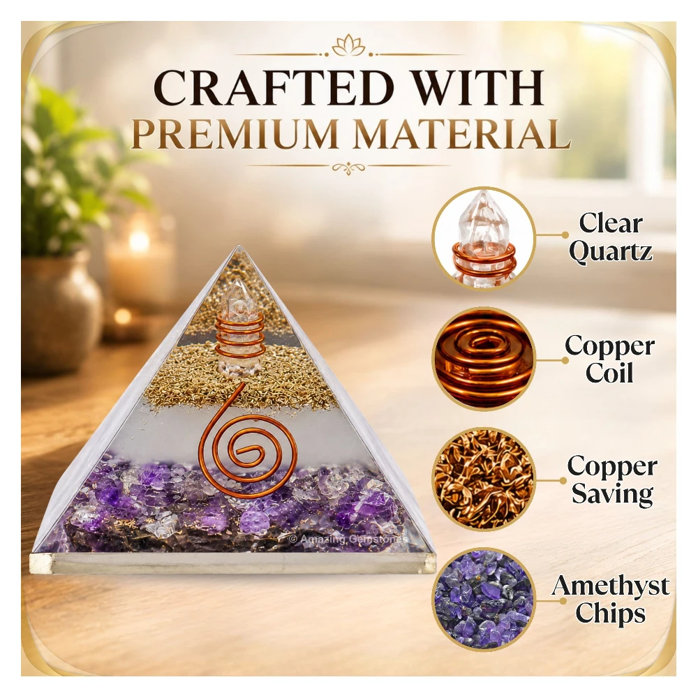 Amethyst Orgone Pyramid - Glow in Dark