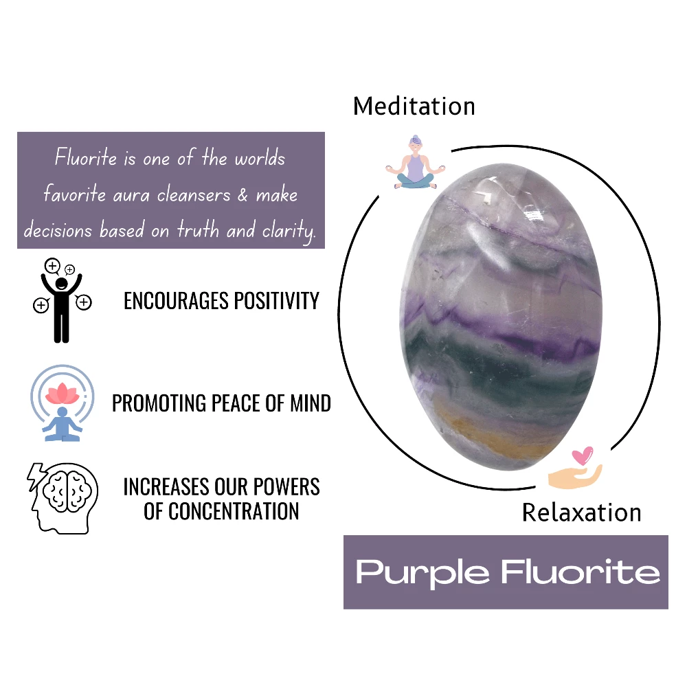 Purple Fluorite Palm Stone