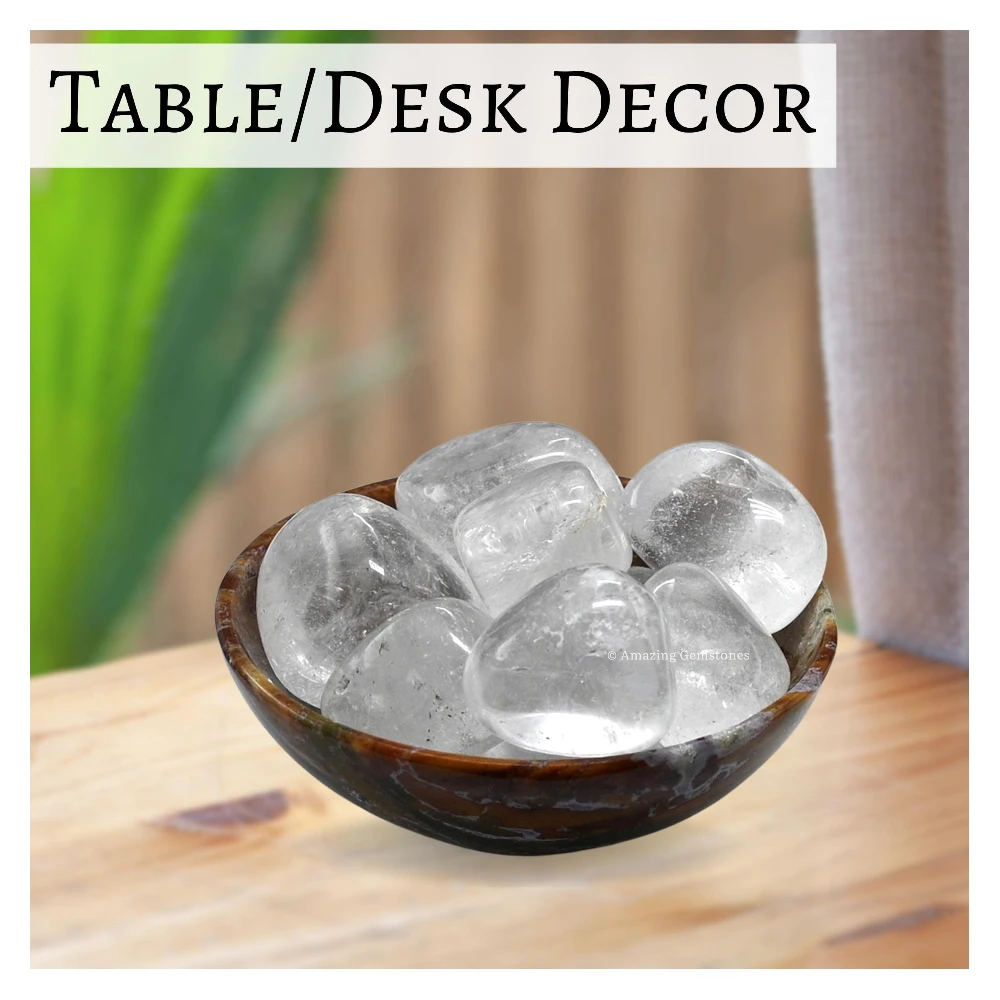 Tumbled Rock Crystal Quartz Stones (1 oz)