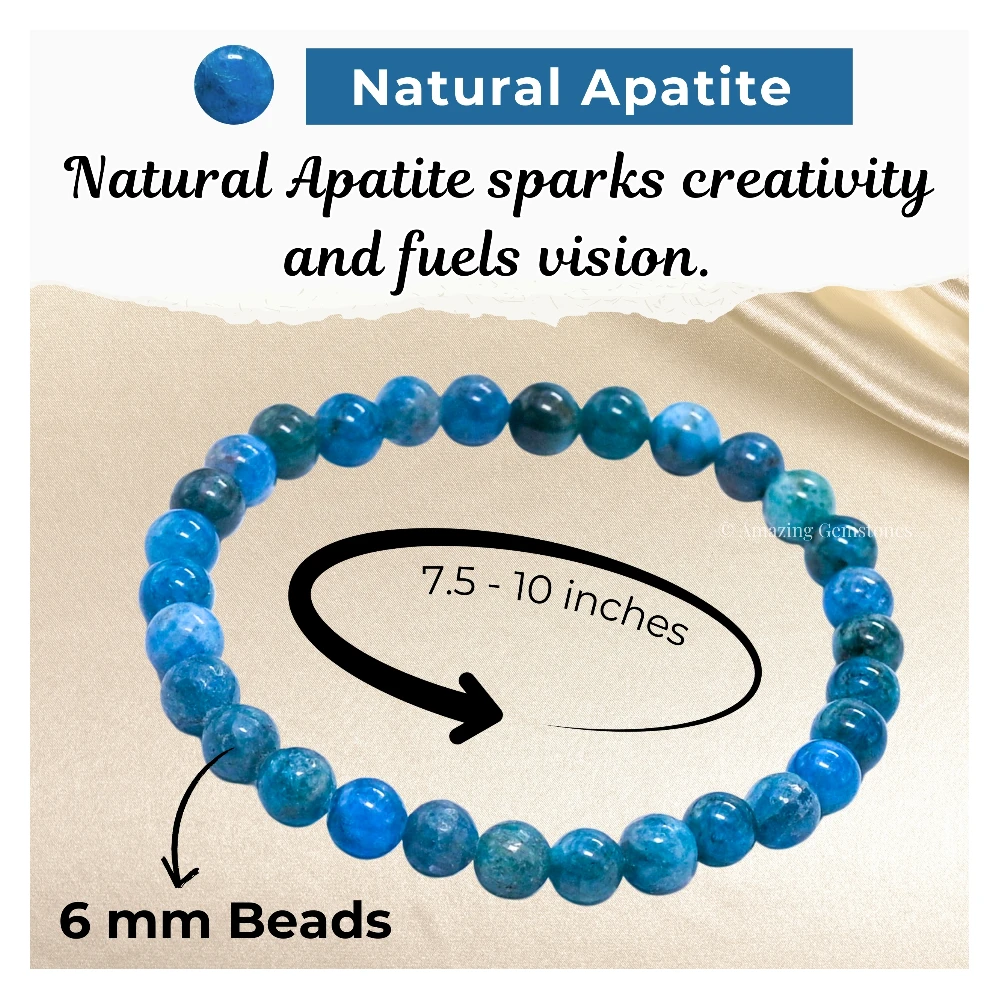 Apatite Healing Crystal Bracelets - 6mm Beads