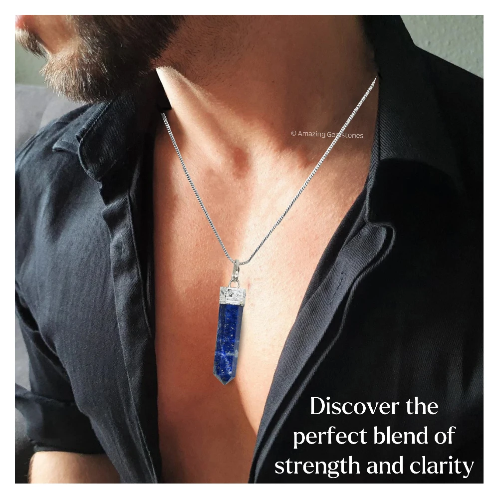Set of 11 Crystal Pencil Point Pendant Necklace