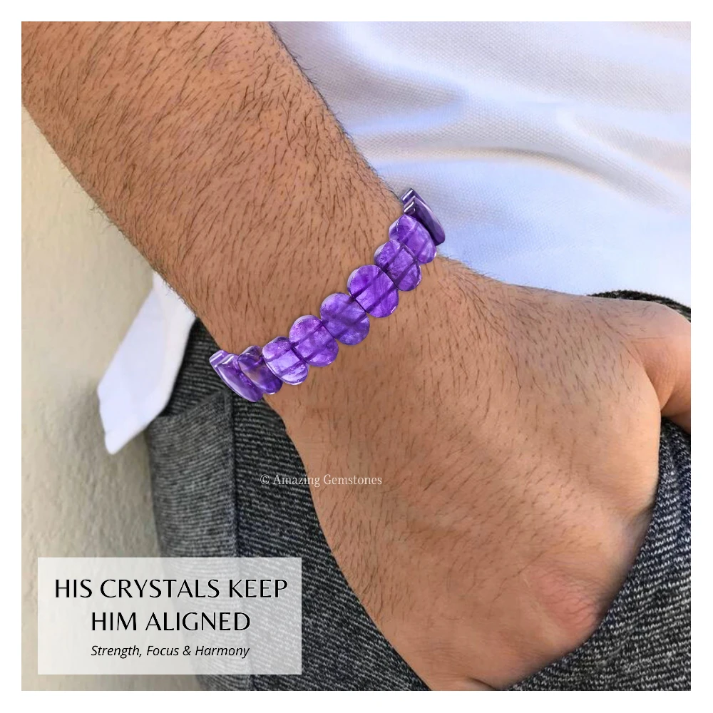 Amethyst Faceted Bracelet - Oval Stone