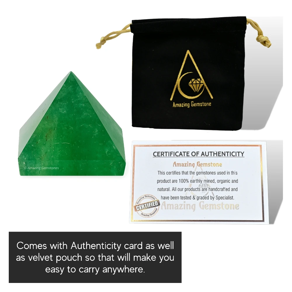 Green Strawberry Quartz Pyramid (1 Inch)