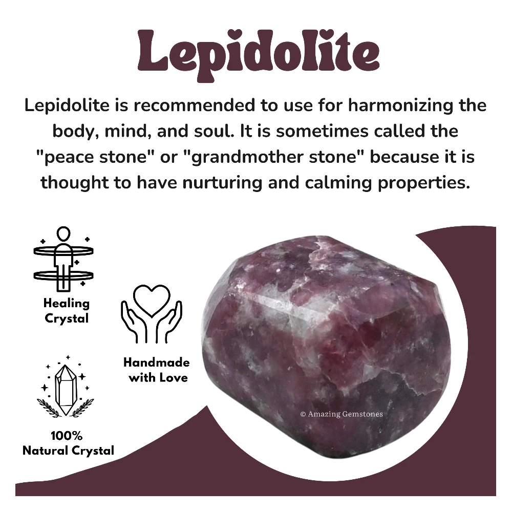 Tumbled Lepidolite Crystals Stones (1 oz)