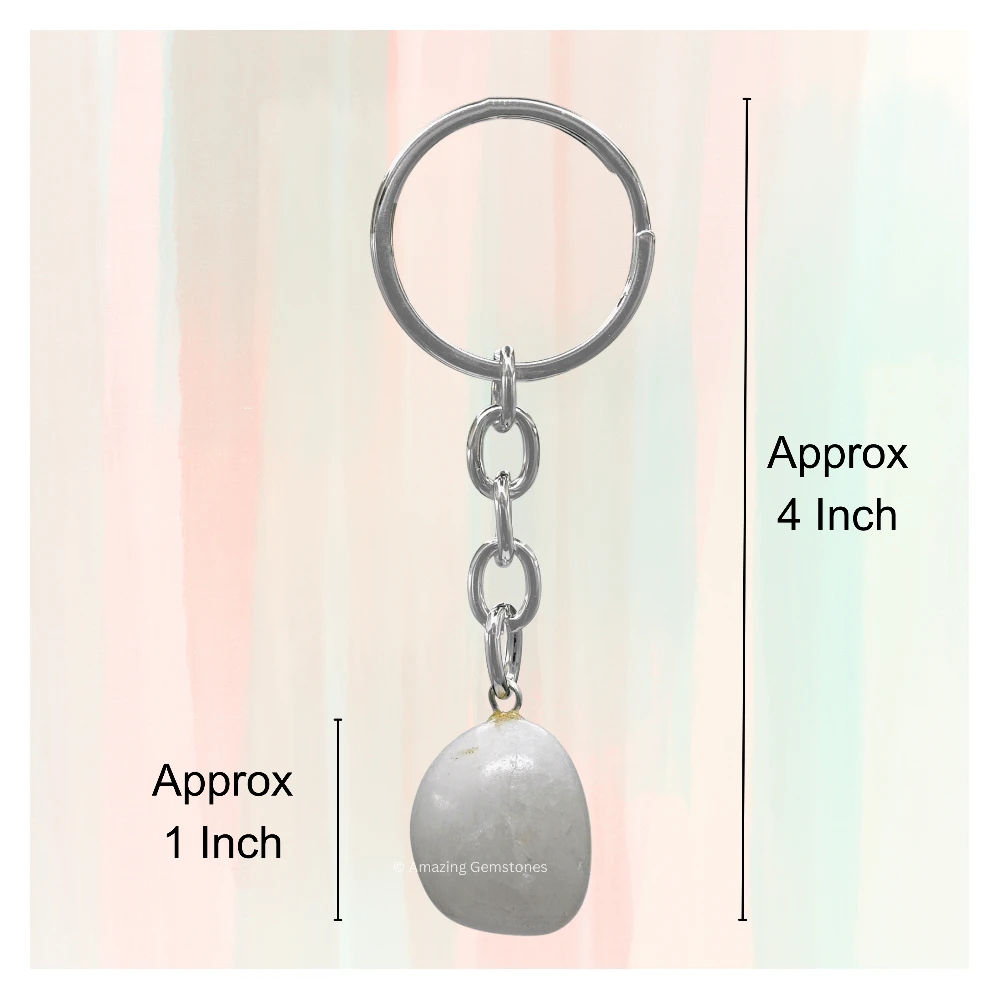 Snow Quartz Keychain Keys Holder (Tumble)