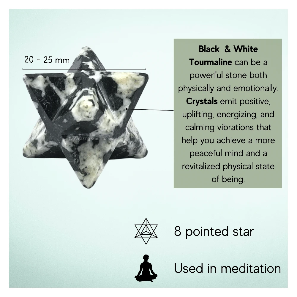 Black & White Tourmaline Merkaba (20-25 mm)