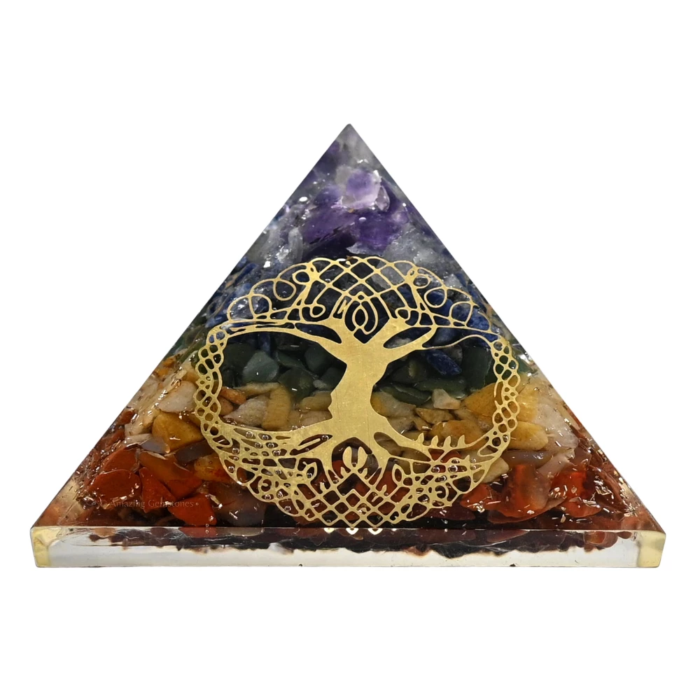 Natural Chakra Orgone Pyramid - Big Tree of Life