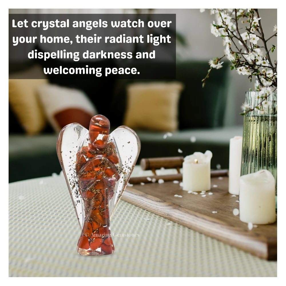 Red Jasper Orgone Angel Figurine (2 Inch)