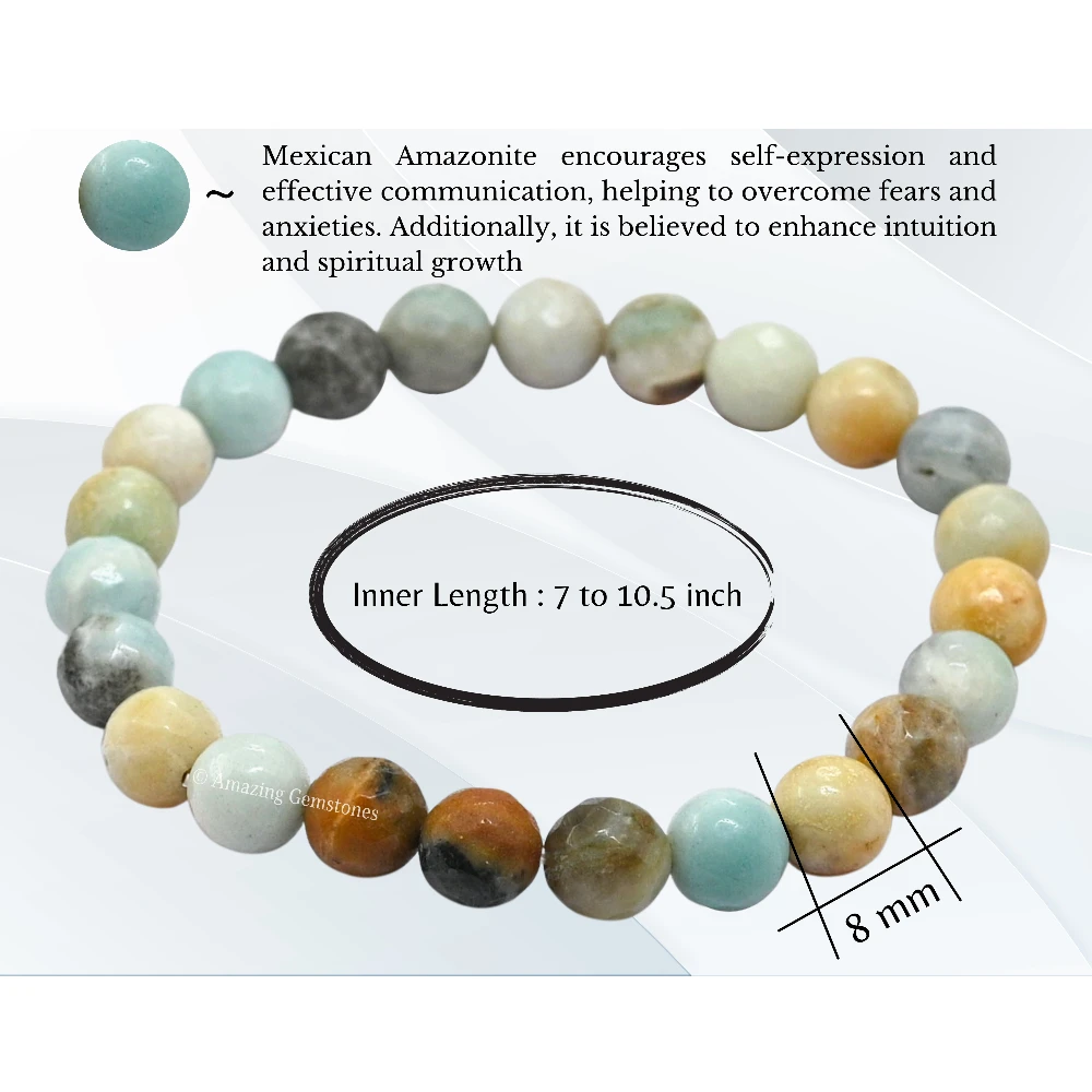 Mexican Amazonite Bracelet (Faceted-Stretchable)