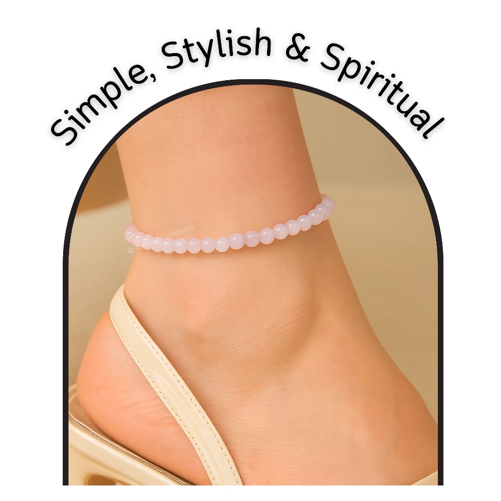 Rose Quartz Anklet (Without Knot)