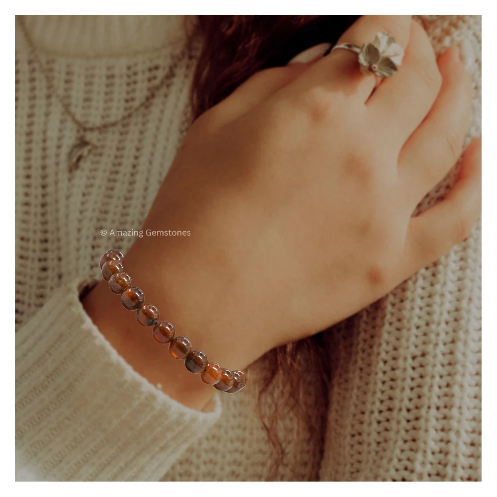Hessonite Garnet Bracelet (Adjustable)