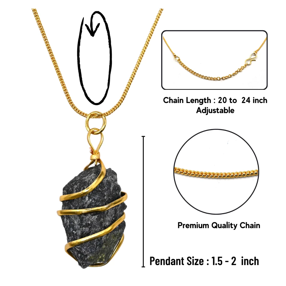 Iolite Necklace - Raw Crystal (Gold)