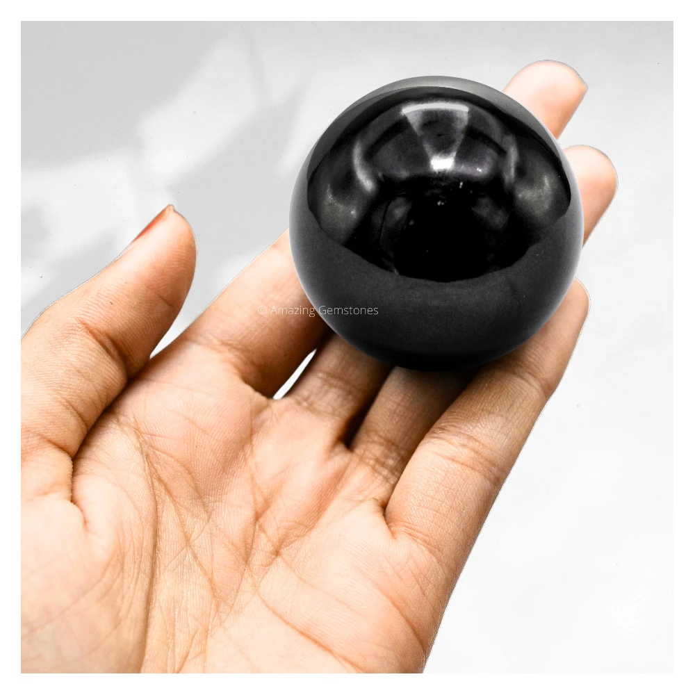 Black Agate Sphere (1.5 Inch)