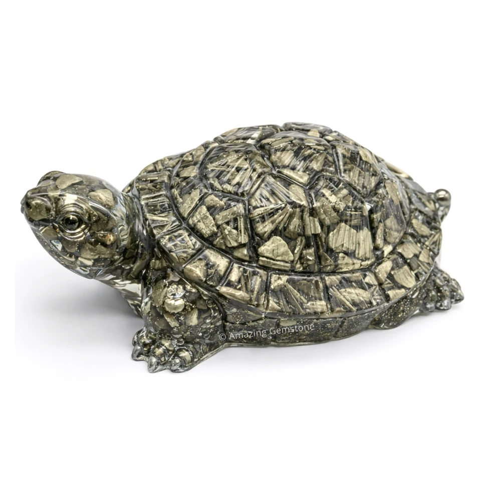 Pyrite Tortoise Figurine (5.5 Inch)