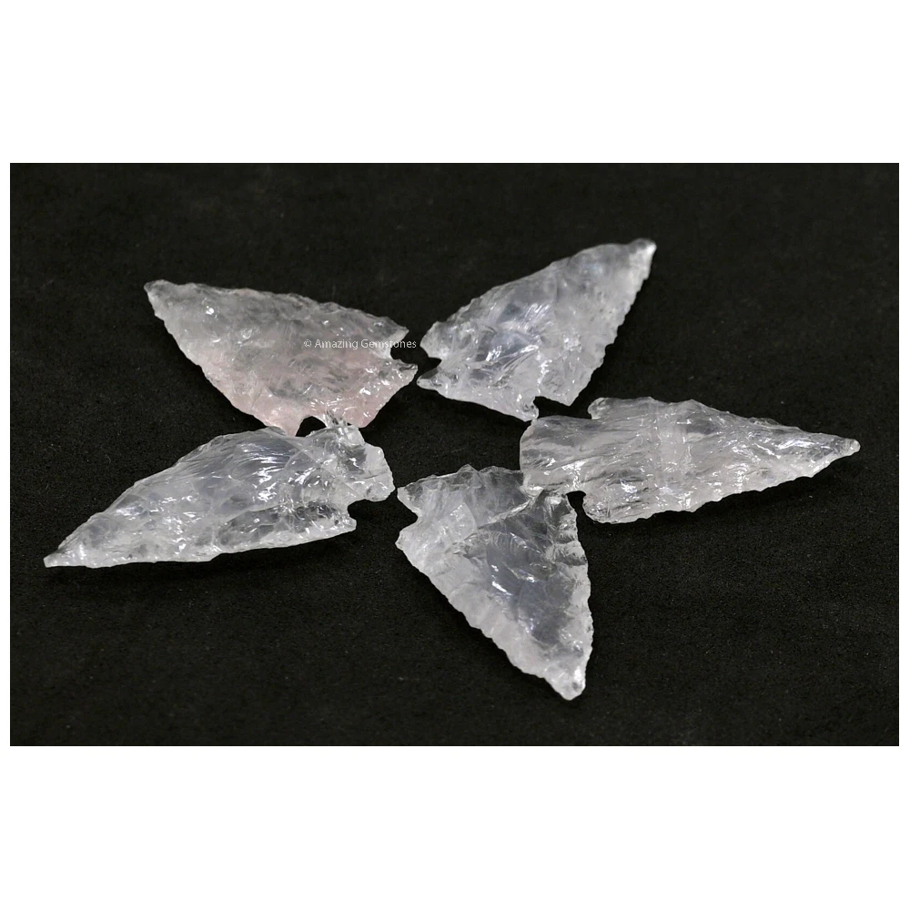 Rose Quartz Crystal Arrowhead - 1" to 1.5" (5 Pieces)