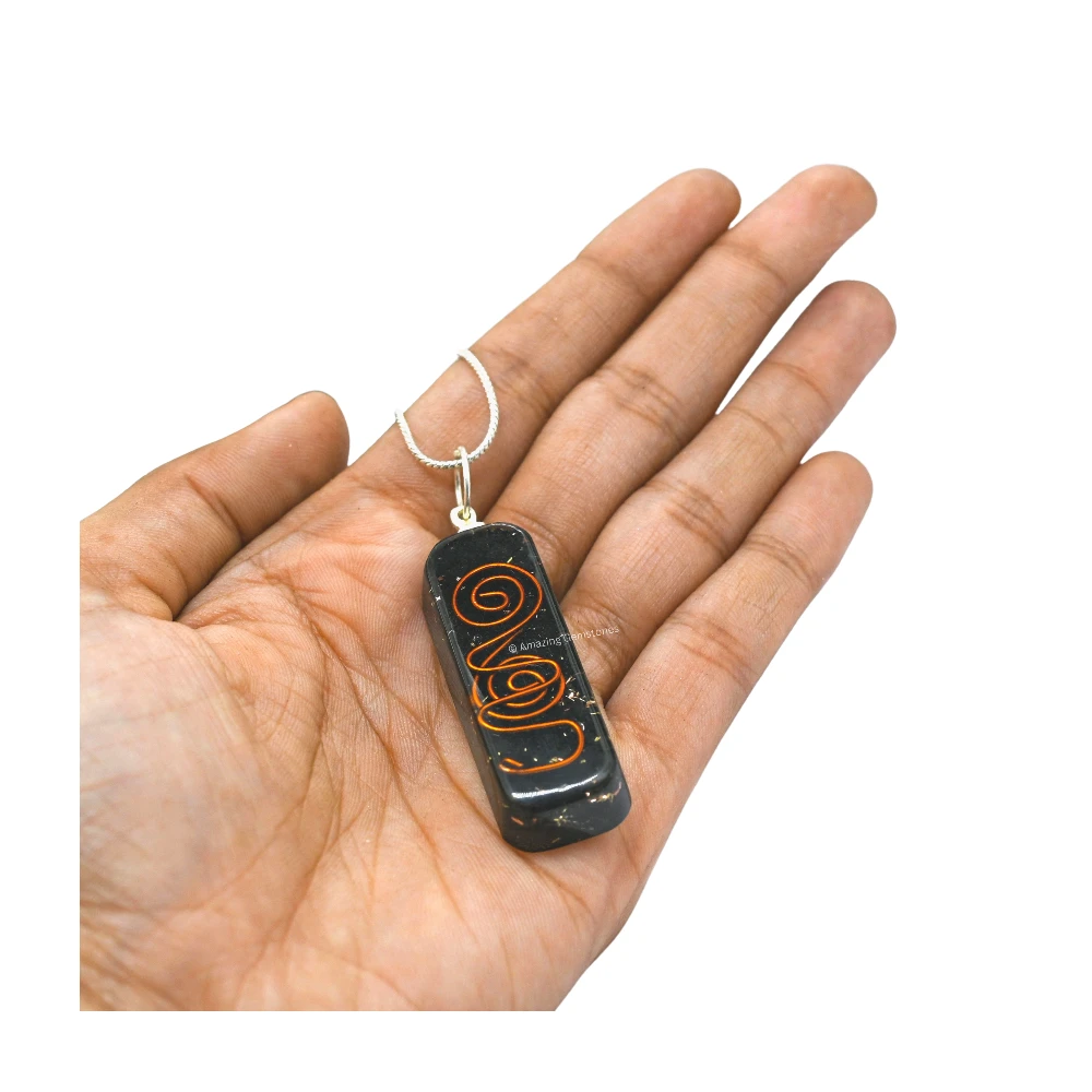 Shungite Crystal Orgone Pendant - Rectangle