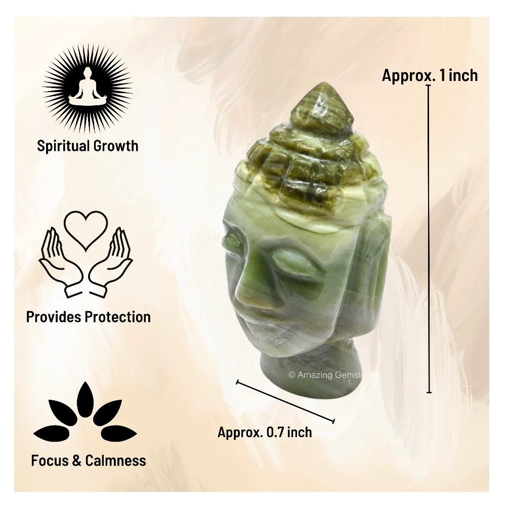 Serpentine Buddha Head