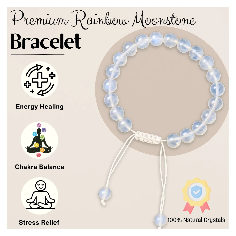 Premium Rainbow Moonstone Bracelet (Adjustable)