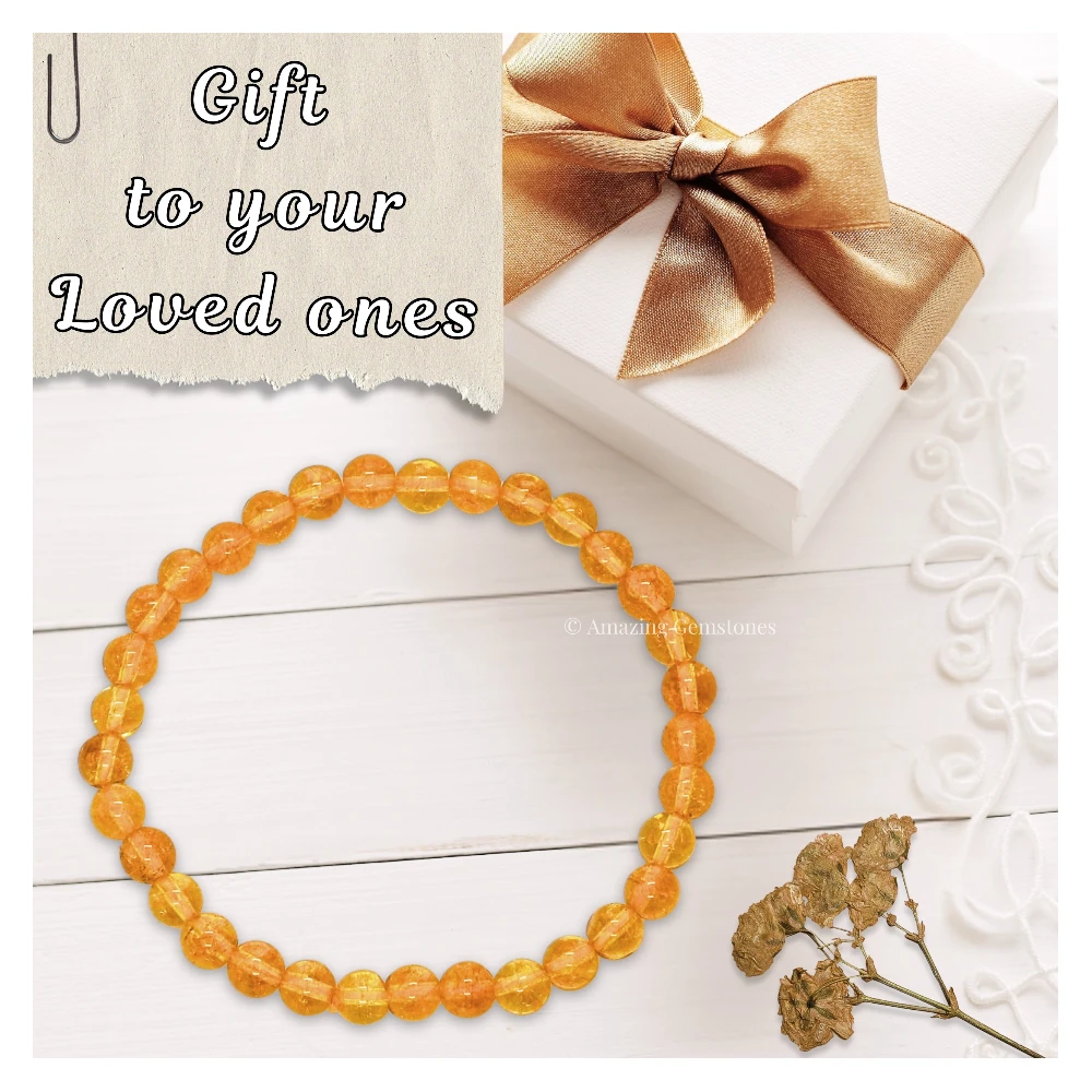 Citrine Onyx Healing Crystal Bracelets - 6mm Beads