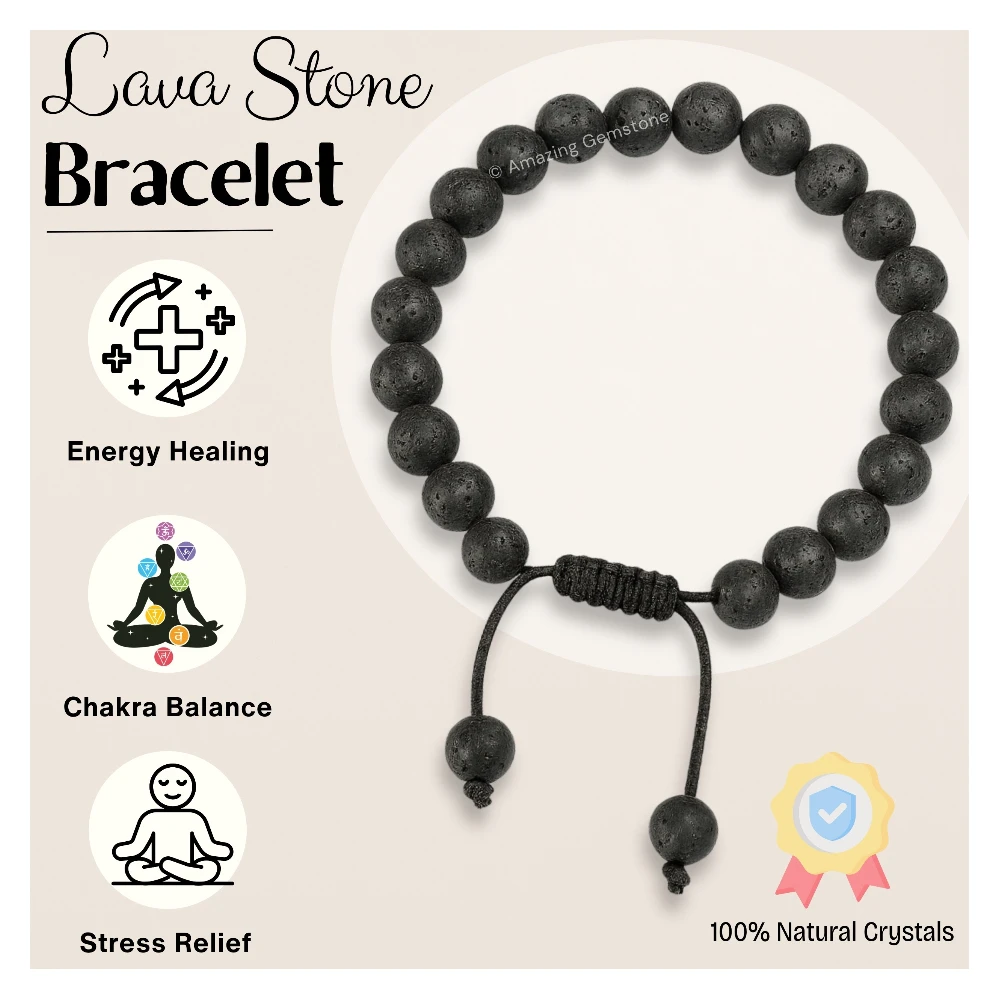 Lava Stone Bracelet (Adjustable)