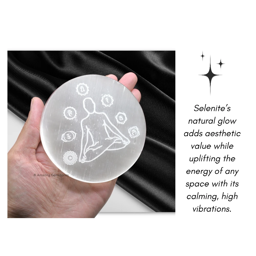 Selenite Charging Plate for Crystals - Buddha (3 Inch)