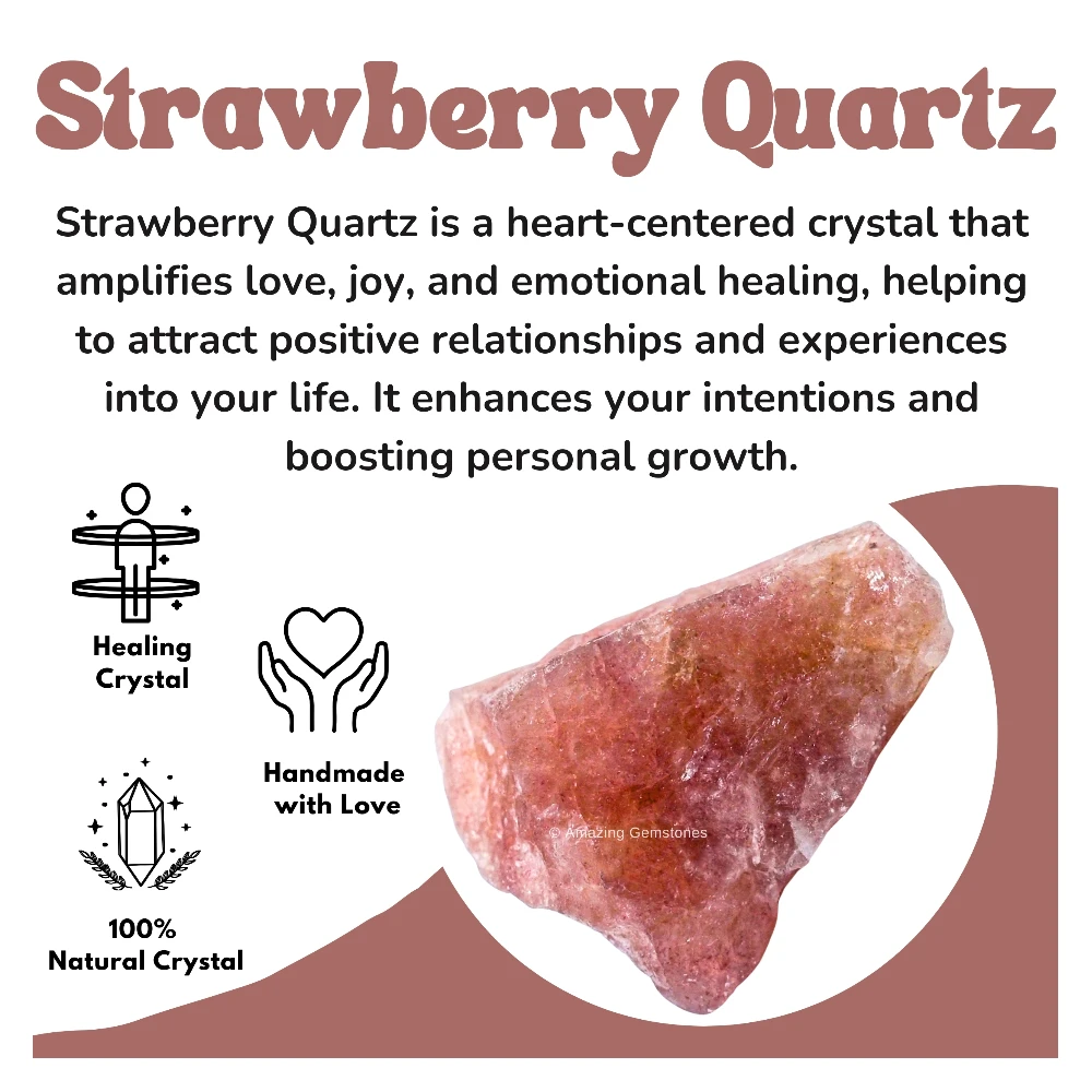 Strawberry Quartz Raw Crystals (2 Pieces)