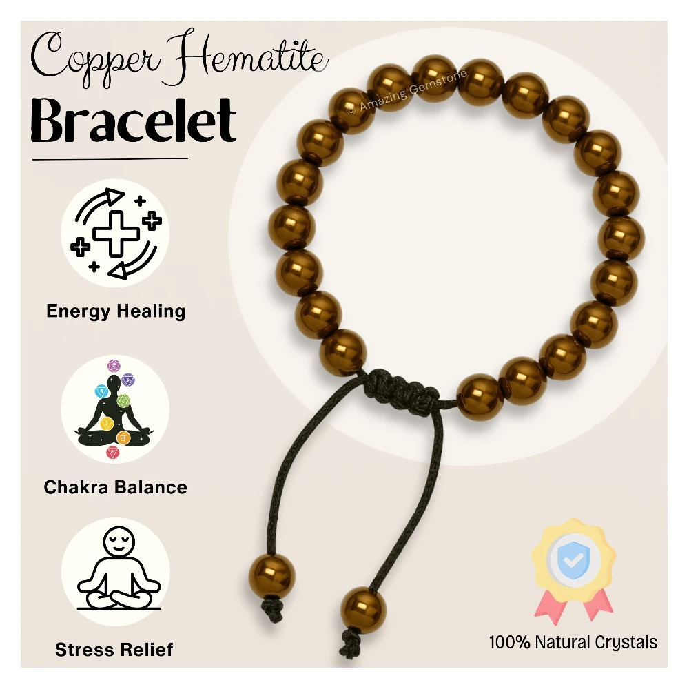 Copper Hematite Bracelet (Adjustable)
