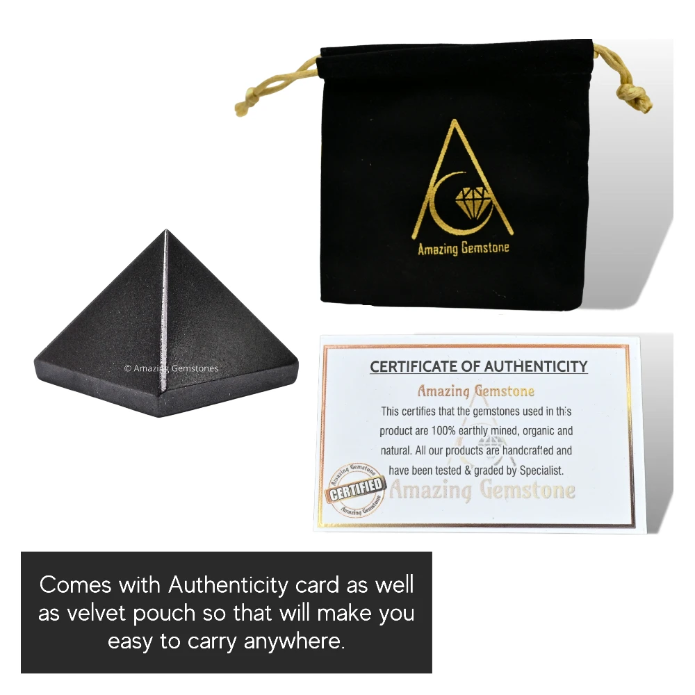 Black Agate Pyramid (1 Inch)