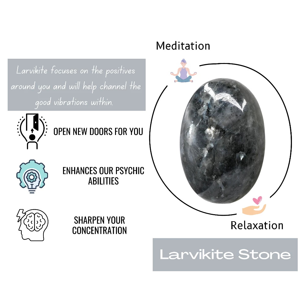Larvikite Palm Stone