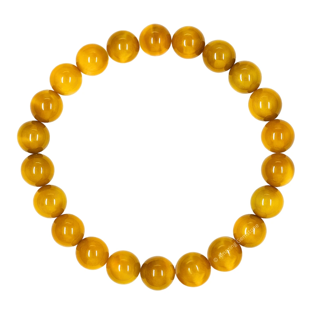 Yellow Cat's Eye Bracelet (Strechable)