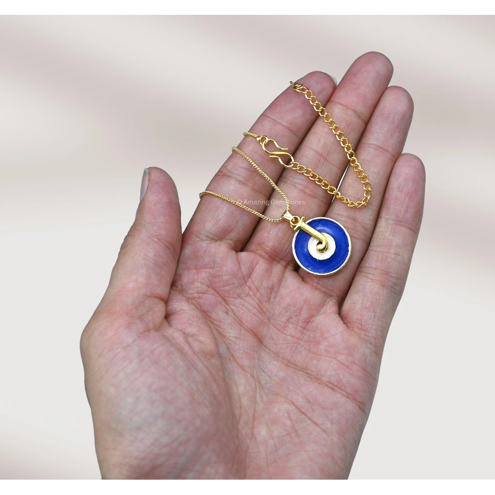 Evil Eye Pendant Necklace with J Initial