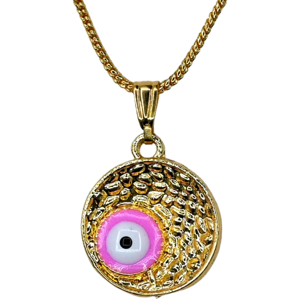Pink Minimal Evil Eye Pendant