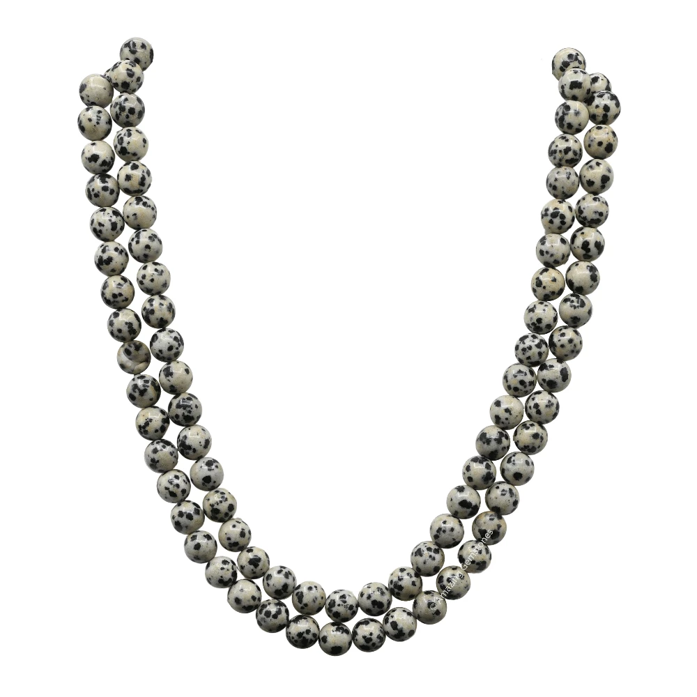 Dalmatian Jasper Mala (Without Knot)