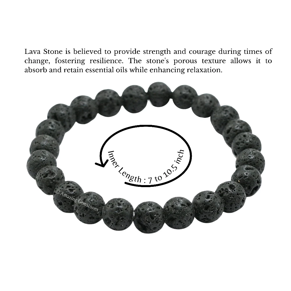 Lava Stone Bracelet (Elastic)
