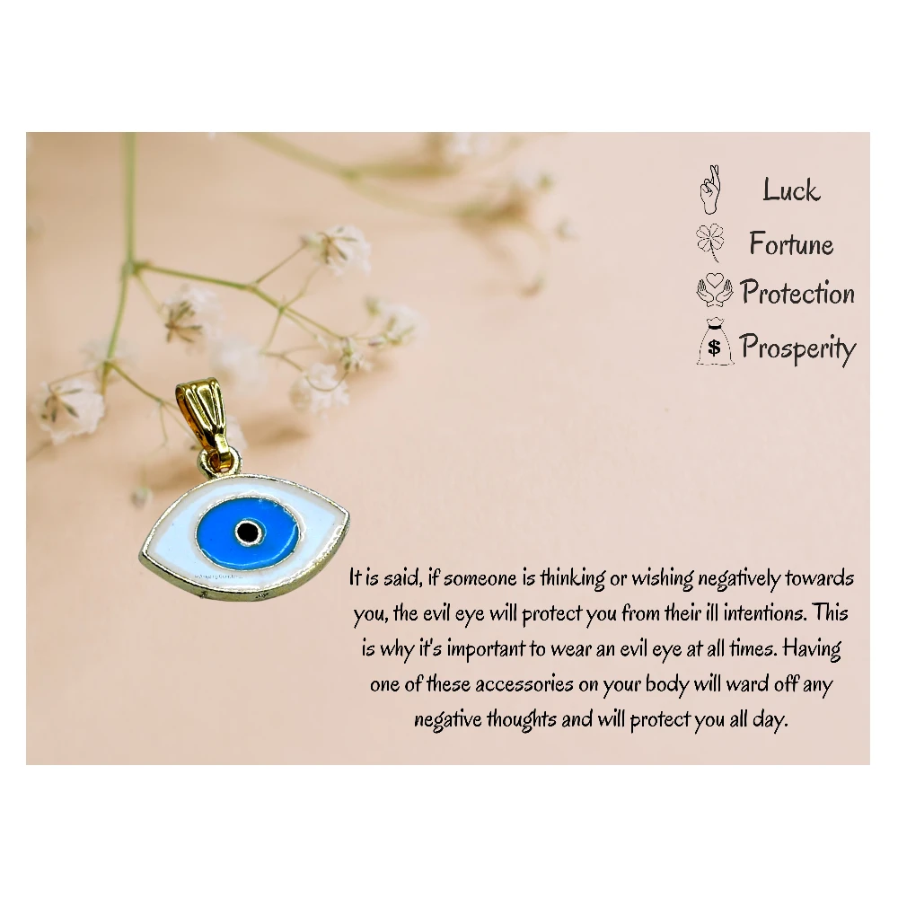 White Evil Eye Pendant (Gold)