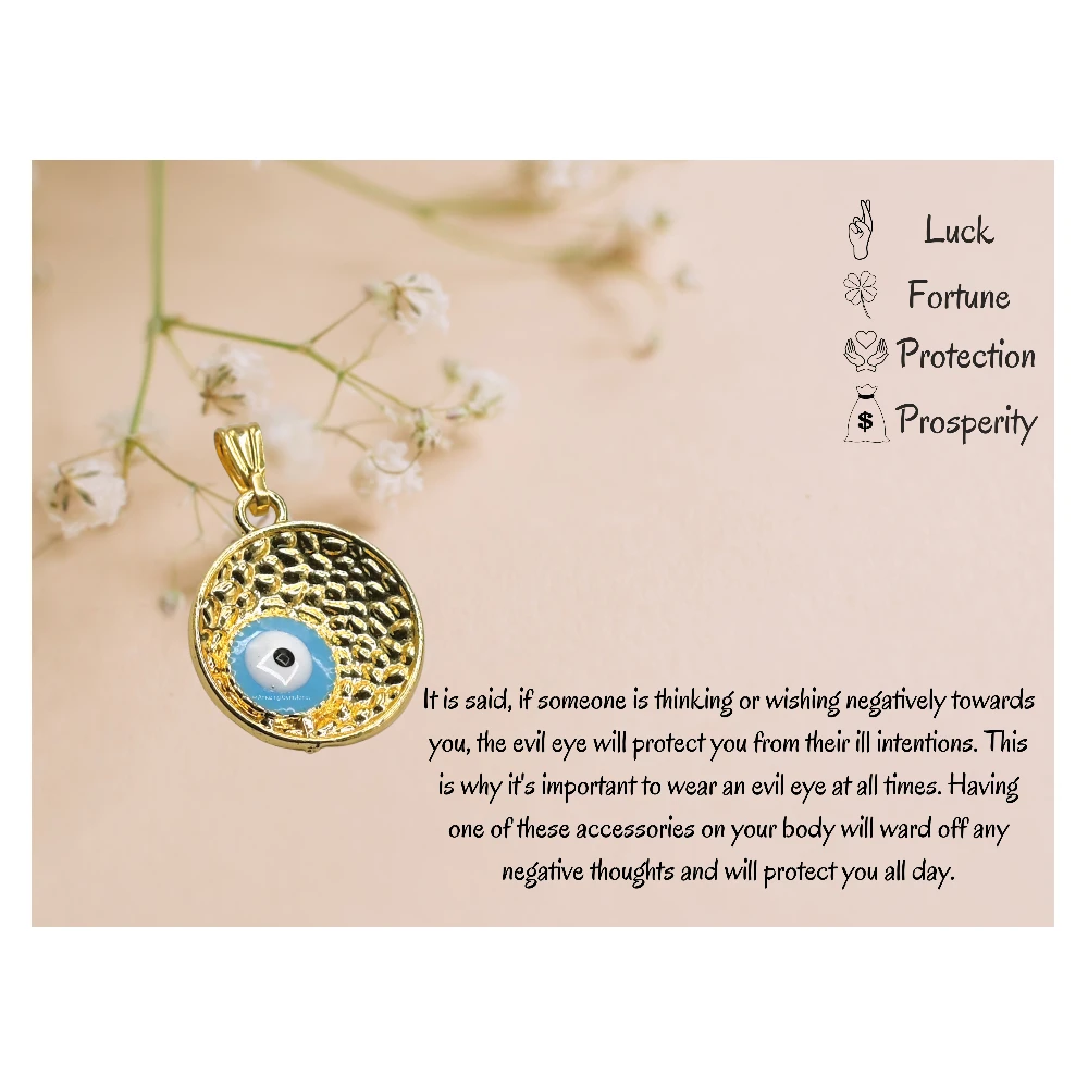 Sky Blue Minimal Evil Eye Pendant