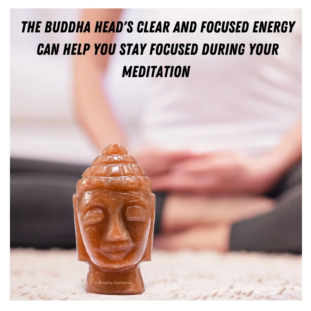 Orange Jasper Buddha Head