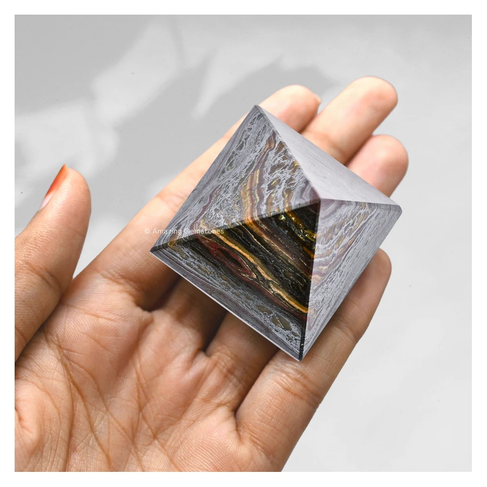 Iron Tiger Eye Pyramid (1.5 Inch)