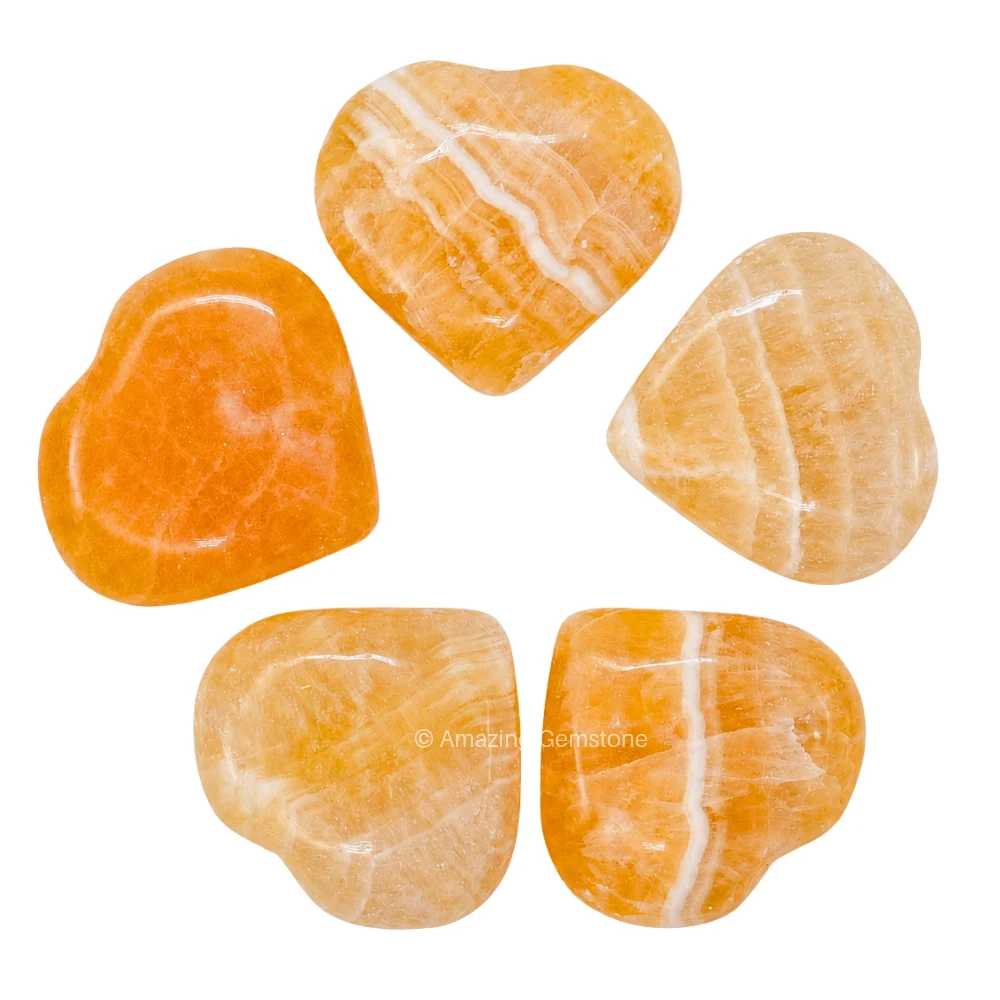 Yellow Calcite Heart (Pack of 2)