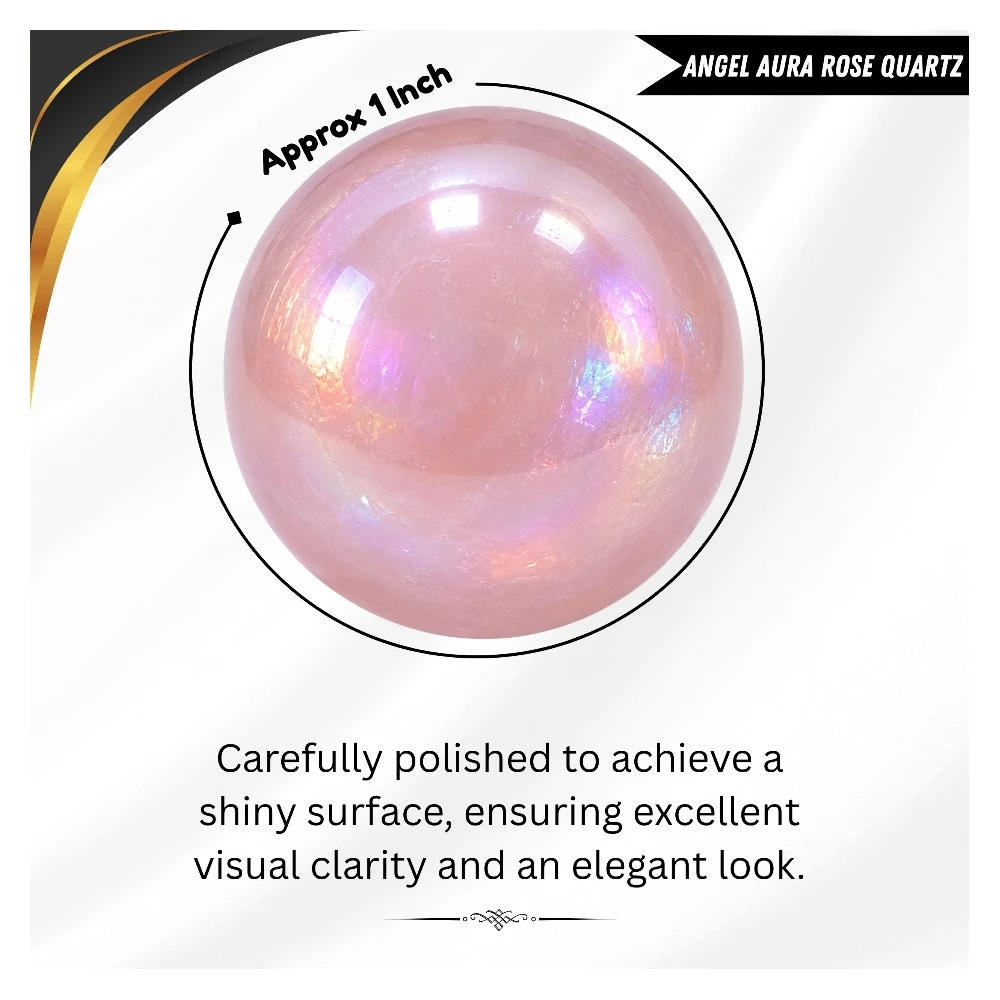 Angel Aura Rose Quartz Sphere (1 Inch)