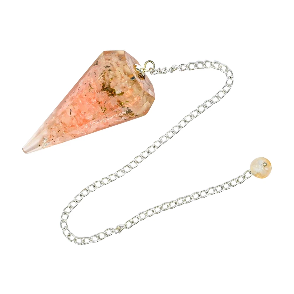 Rose Quartz Orgone Pendulum