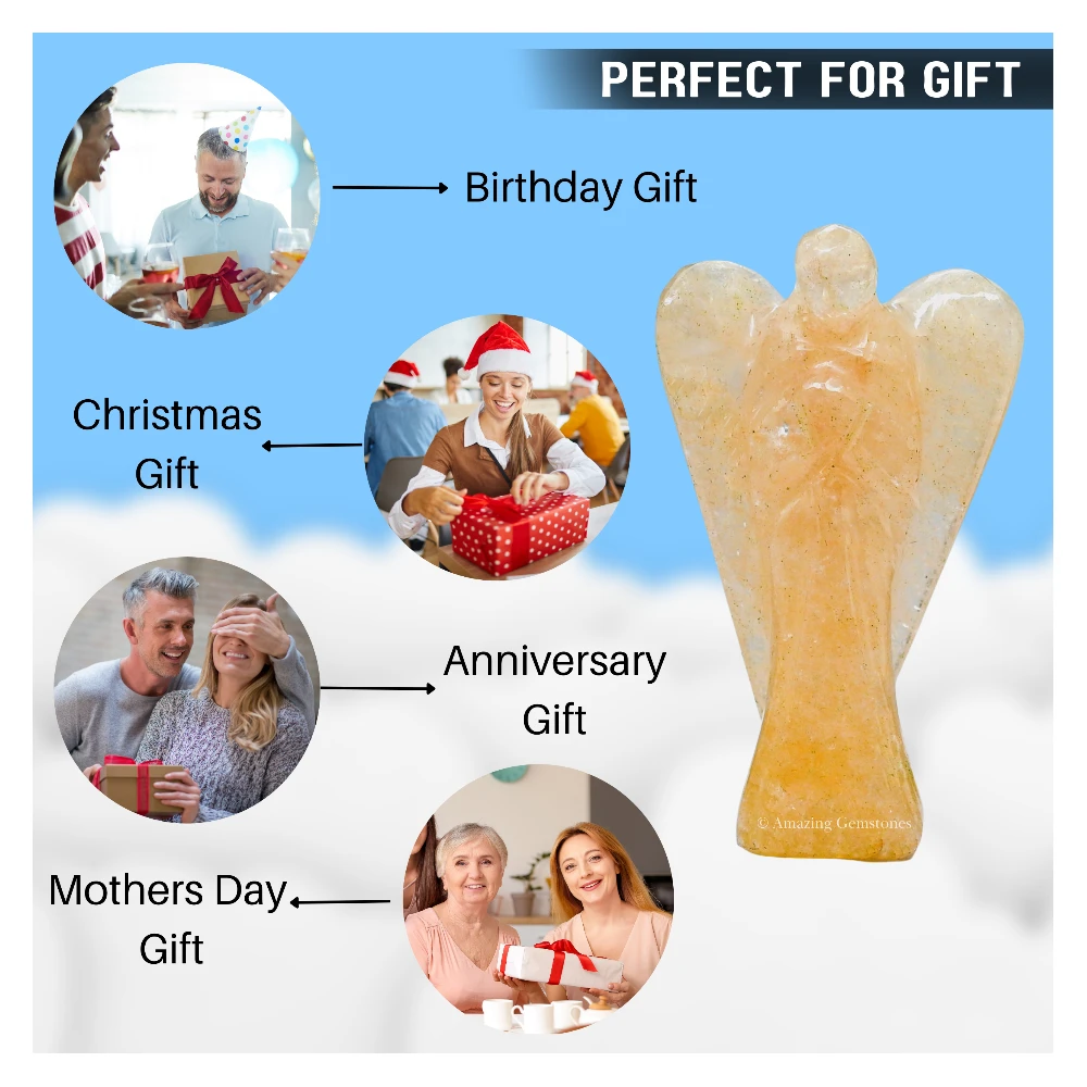 Yellow Aventurine Angel Figurine (3 Inch)