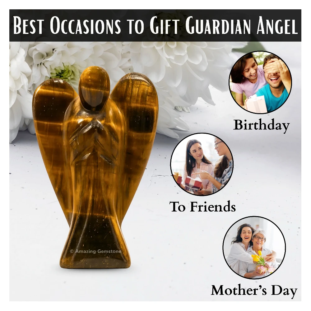 Tiger Eye Angel Figurine (3 Inch)