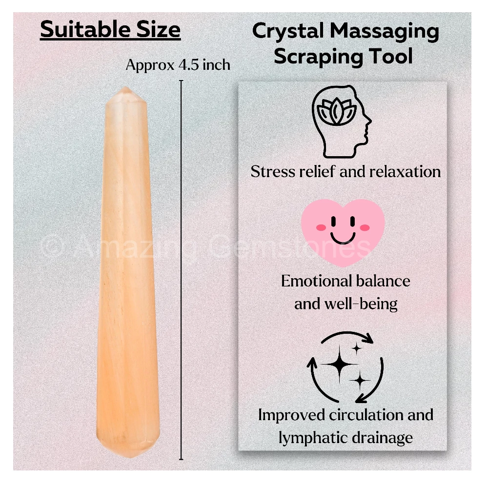 Orange Selenite Wand (Faceted)