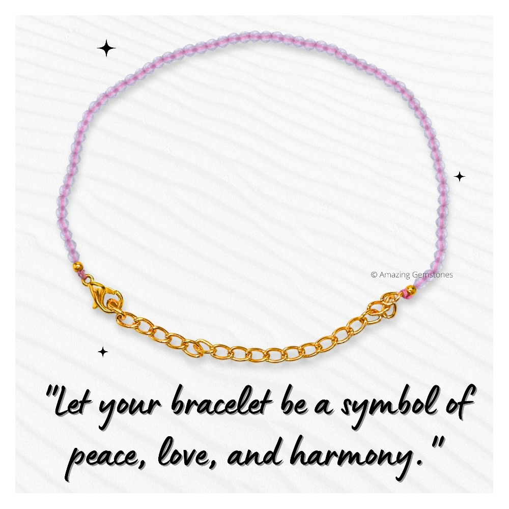 Rose Quartz Crystal Bracelet - 2mm Faceted Bead (Gold)