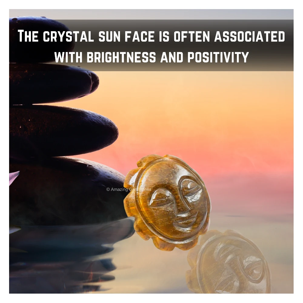 Tiger Eye Crystal Sun Face