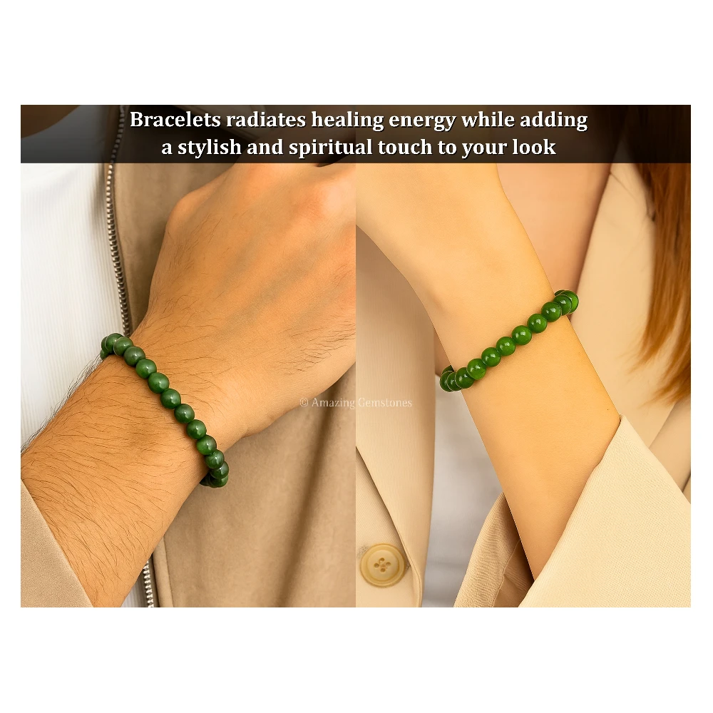 Nephrite Green Jade Bracelet (Adjustable)