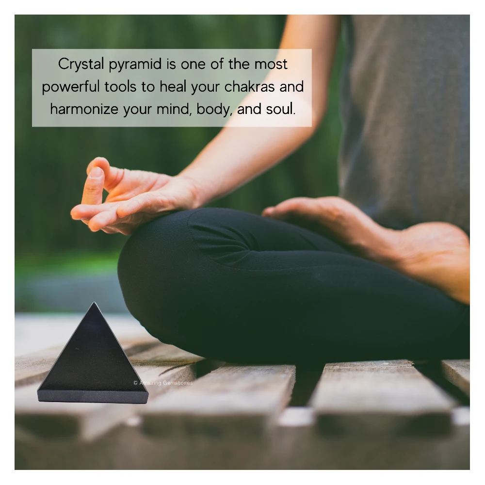Black Agate Pyramid (1.5 Inch)