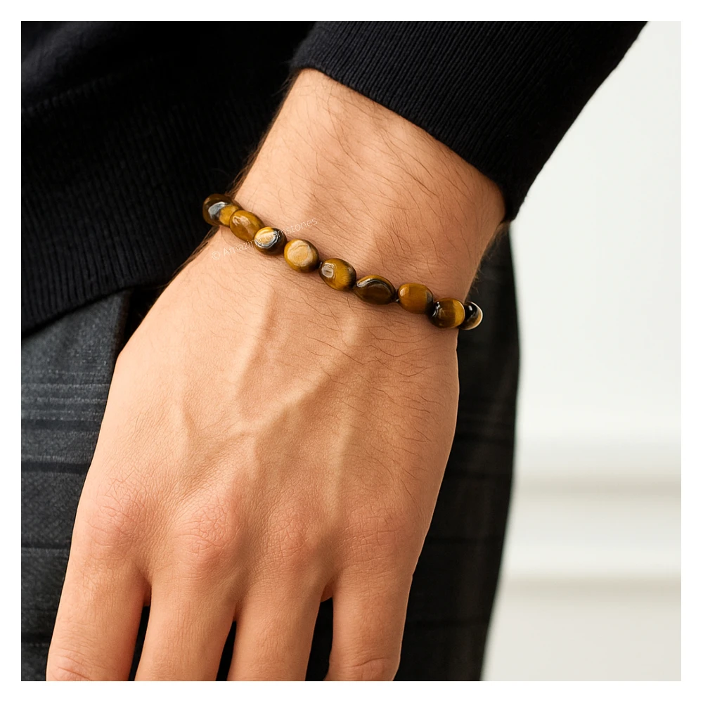 Tiger Eye Tumbled Stone Bracelet (Stretchable)
